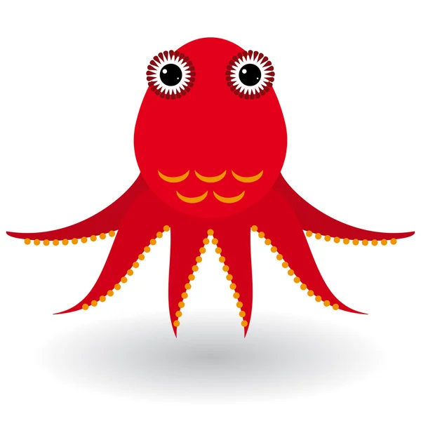 Cartoon squid illustration — Stock Vector