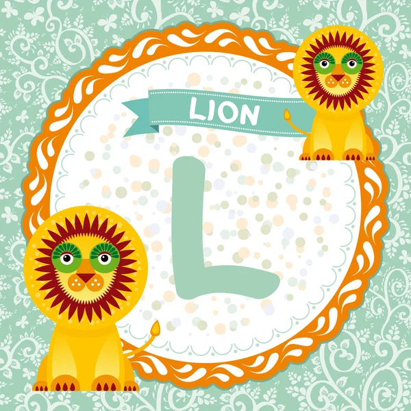 L is lion. — Stock Vector