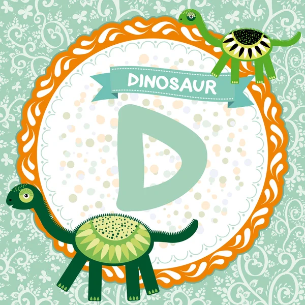 D is dinosaur. — Stock Vector