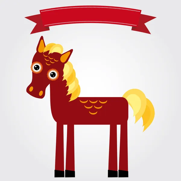Śmieszne brązowy koń — Wektor stockowy