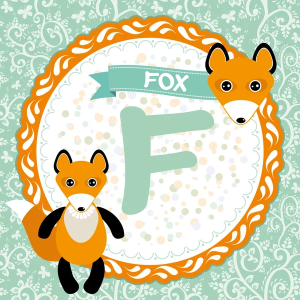 F 是狐狸. — 图库矢量图片