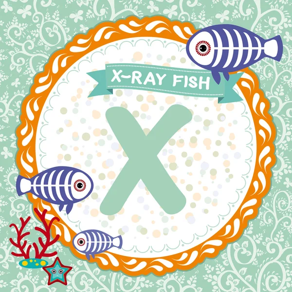 X jest x-ray ryb. — Wektor stockowy