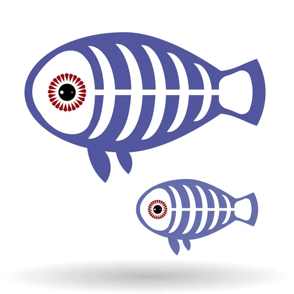 Funny X-ray fish — Stock Vector