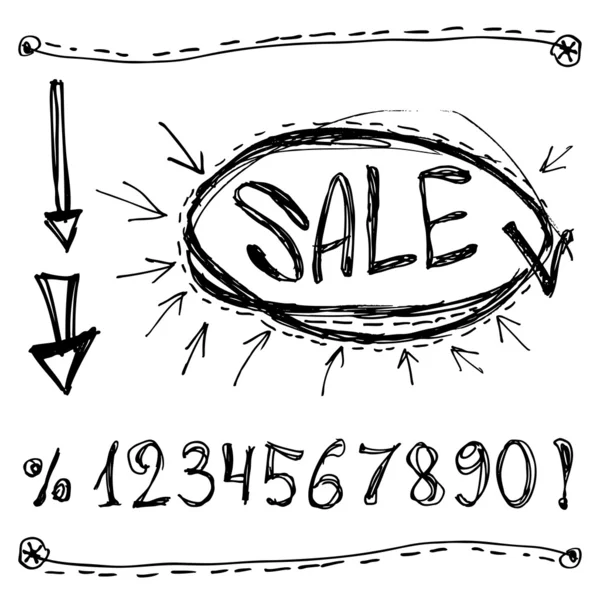 Sale numbers with arrows. — Stock Vector