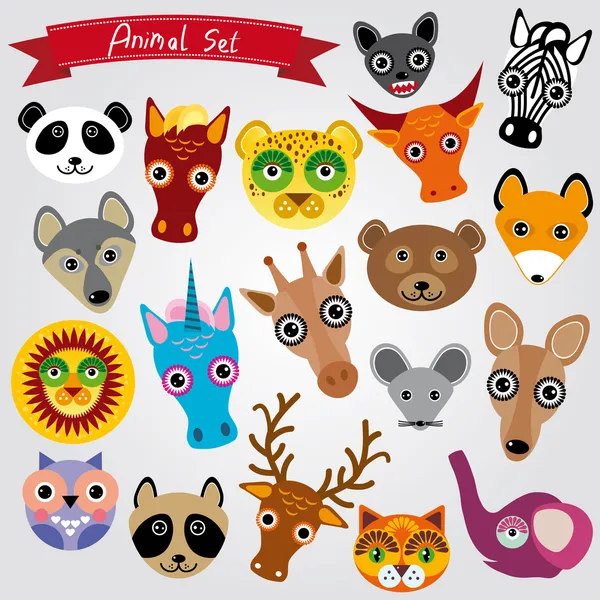 Animales bozales — Vector de stock