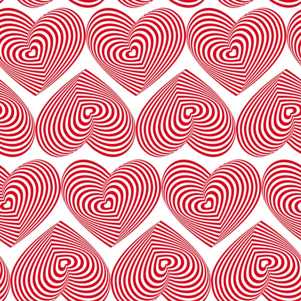 Red Heart Striped pattern — Stock Vector