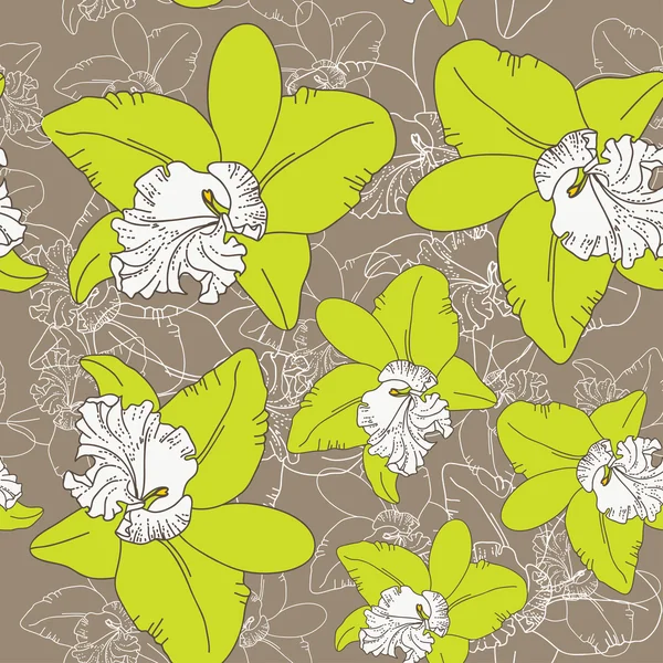 Patrón floral sin costuras — Vector de stock