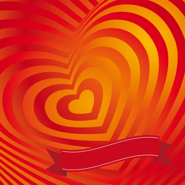 Tarjeta de San Valentín corazón rojo . — Vector de stock