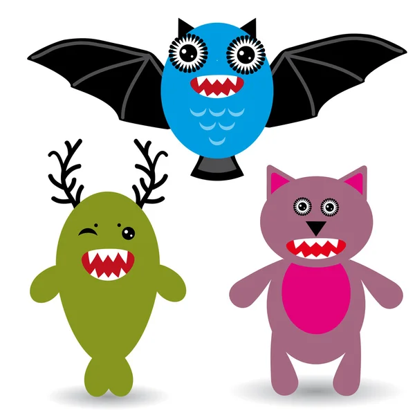 Cute cartoon Monsters — Stock Vector