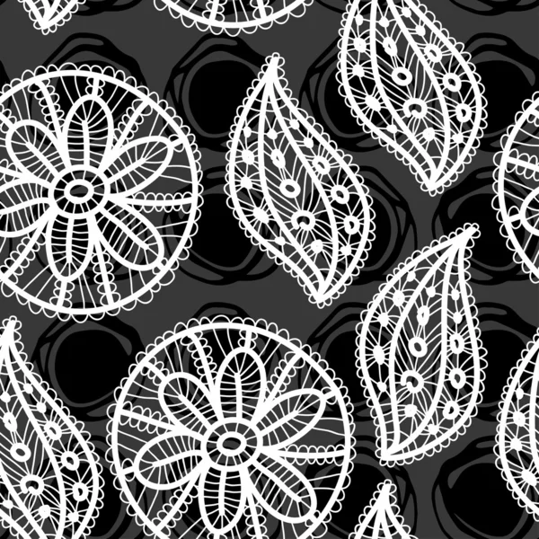 Point ajouré fleurs noires — Stockvector