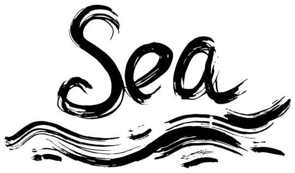 Sea hand lettering. — Stock Vector