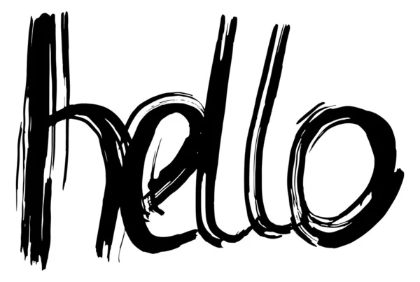 Hallo hand belettering. — Stockvector