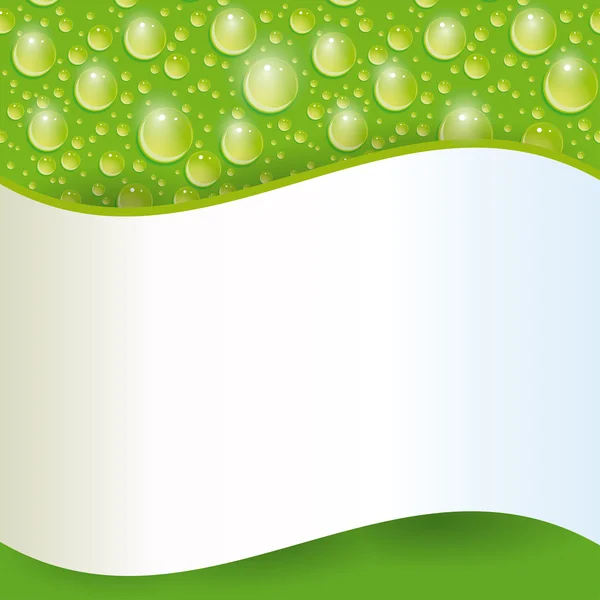 Gotas de agua verde . — Vector de stock