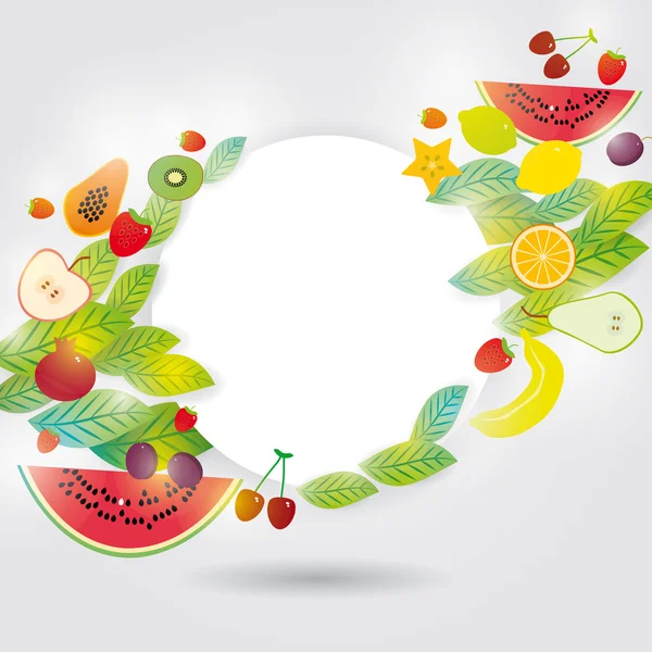 Healthy Set of fruits — Stock Vector