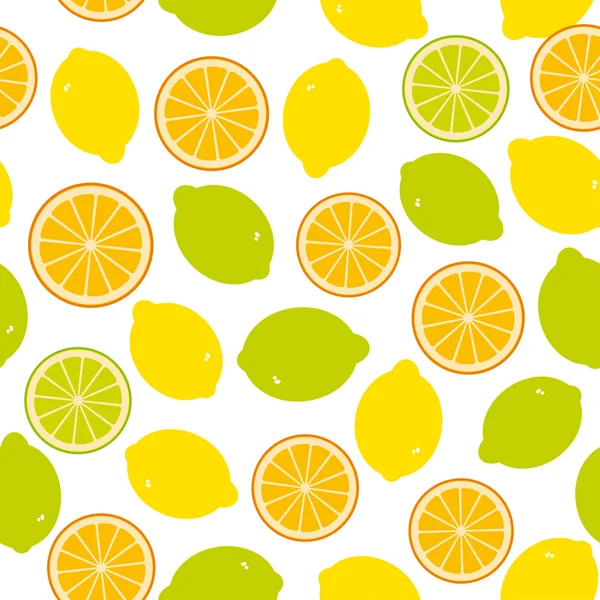 Limón, lima, patrón de naranja — Archivo Imágenes Vectoriales