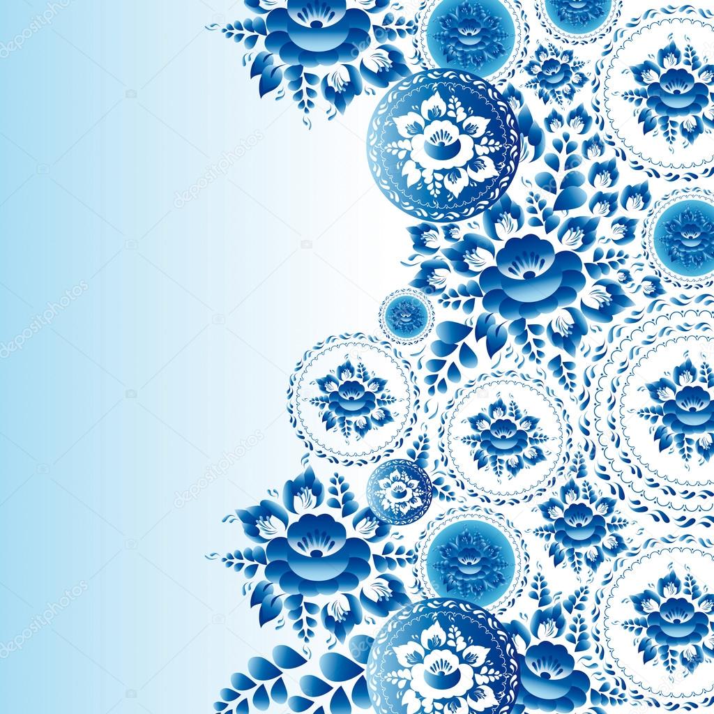 Blue flowers pattern