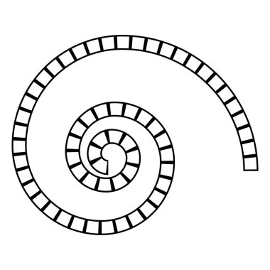 Soyut fütüristik spiral labirent, çocuk oyunları için kalıp şablonu, tasarımın için kare şablonu. Siyah hat beyaz arka planda izole edilmiş. Vektör