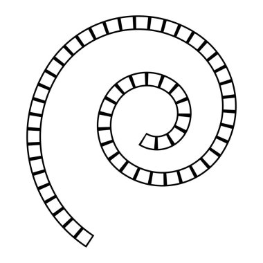 Soyut fütüristik spiral labirent, çocuk oyunları için kalıp şablonu, tasarımın için kare şablonu. Siyah hat beyaz arka planda izole edilmiş. Vektör