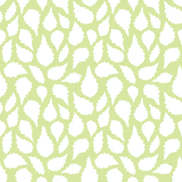 Modèle sans couture feuilles de chêne. nature scandinave fond de style. Décoration de pépinière tendance de la saison, silhouette blanche sur tilleul, vert chartreuse. Peut être utilisé pour papier peint en tissu emballage cadeau. Vecteur — Image vectorielle