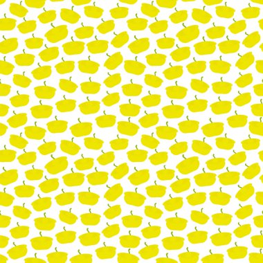 Pattypan kabağında pürüzsüz desen mevsimin beyaz arka planında izole edilmiş. Hediye ambalajı, duvar kâğıtları, yiyecek ambalajı için kullanılabilir. Vektör illüstrasyonu