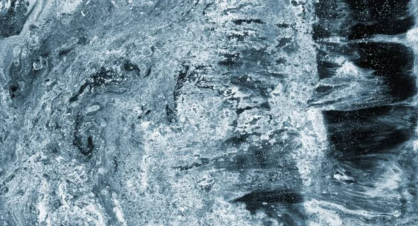 Белый Черный Синий Серый Краска Технике Монотипа Абстрактный Фон Текстуры — стоковое фото