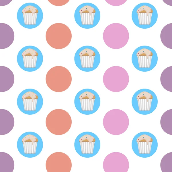 Patrón de cupcake vectorial — Archivo Imágenes Vectoriales