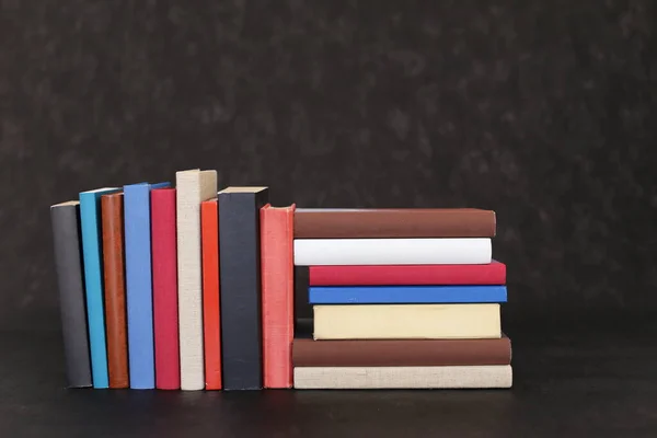 Stack Books Black Background — Stock Photo, Image