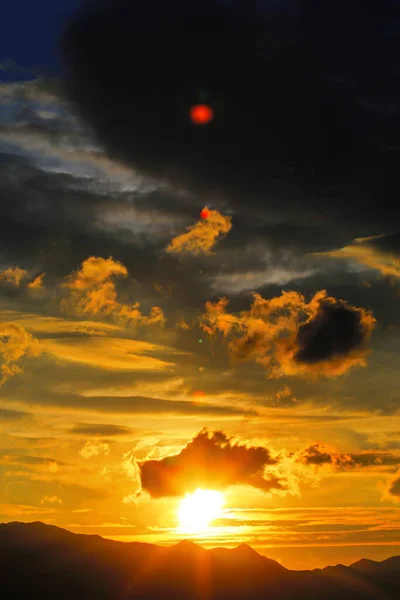 Blue Sky Sunset Rain Clouds — Stock Photo, Image