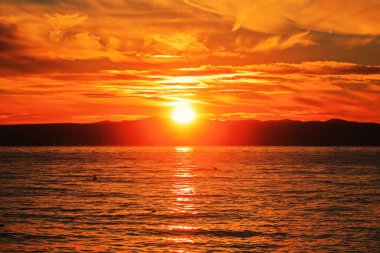 Adriyatik Denizi üzerinde gün batımı, Hırvatistan