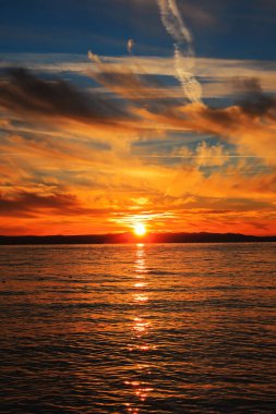 Sunset over the Adriatic Sea, Croatia clipart
