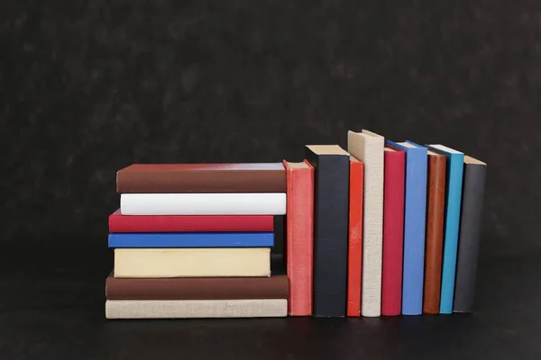 Stack Books Black Background — Stock Photo, Image