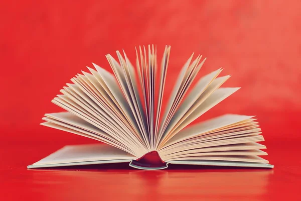 Open Book Red Background Stock Picture