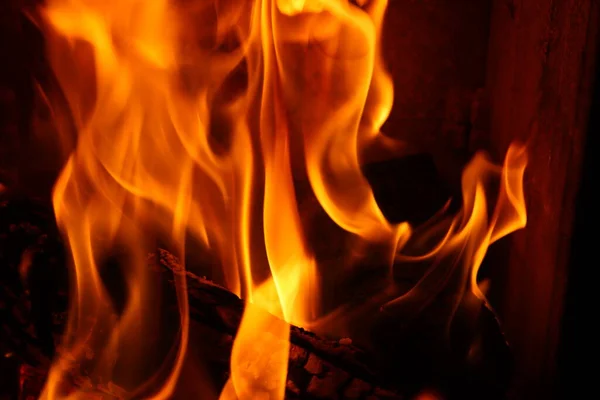 Imágenes Fuego Sobre Madera — Foto de Stock