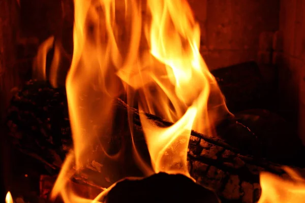 Obrazy Ognia Drewnie — Zdjęcie stockowe