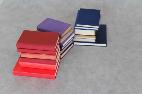 Stack Books Gray Background — Stock Photo, Image