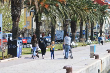Makarska, Hırvatistan, 22 Mart 2022 Hırvatistan 'ın güneyindeki ünlü turizm beldesi 