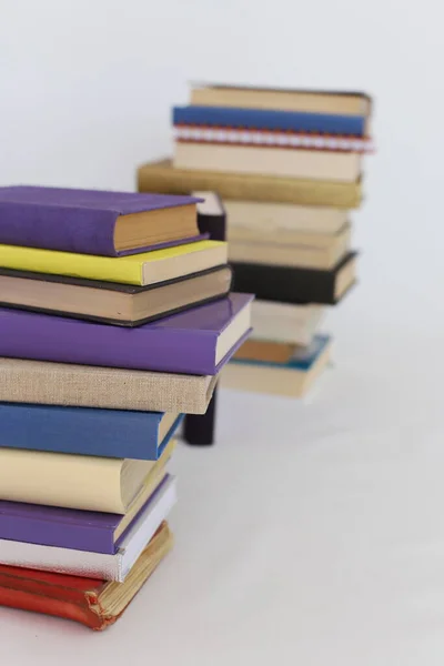 Könyvkötegek Olvasáshoz Oktatási Tankönyvek Halom — Stock Fotó