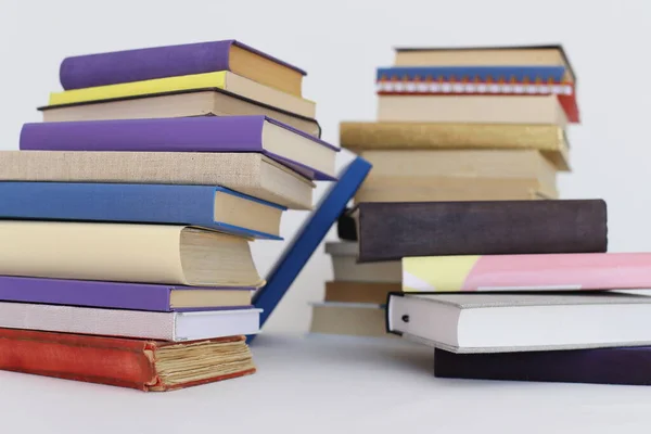 Pilhas Livros Para Leitura Pilha Livros Didáticos Para Educação — Fotografia de Stock