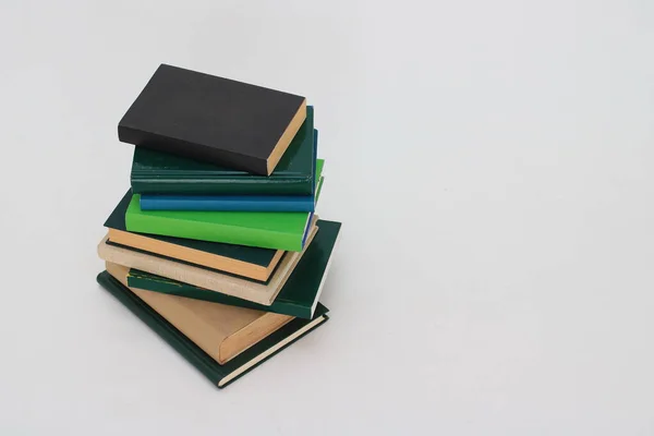 Green Books White Background — Stock Photo, Image
