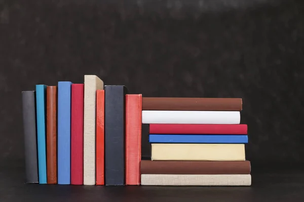 Stack Books Black Background — Stock Photo, Image