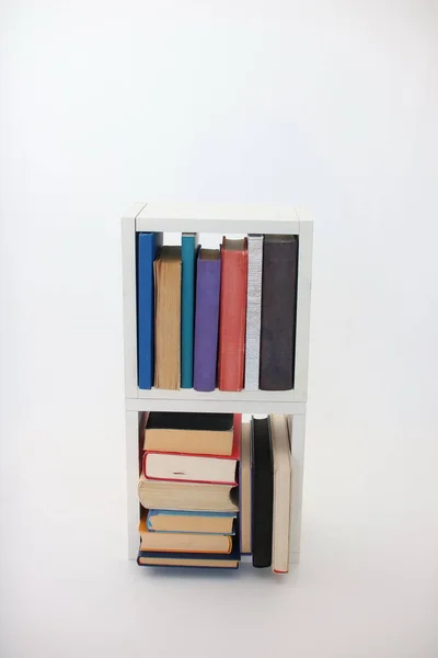 Books White Boxes White Background — Photo