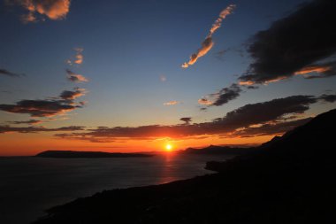 Adriyatik Denizi üzerinde güzel bir gün batımı