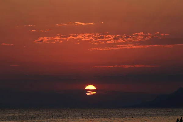 Pôr Sol Sobre Mar Adriático — Fotografia de Stock