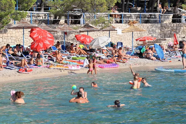 Makarska Croatia August 2022 Tourists European Countries Live Vacation Croatia — Stock Photo, Image