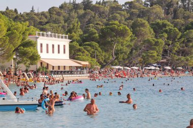 Makarska, Croatia, 30.08.2022.Beaches in the south of Croatia are full of tourists