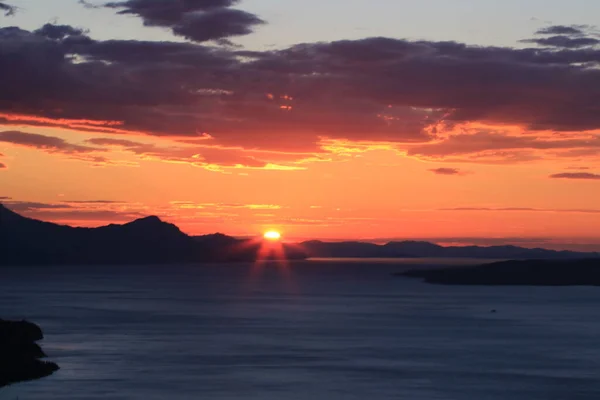 Belo Pôr Sol Sobre Mar — Fotografia de Stock