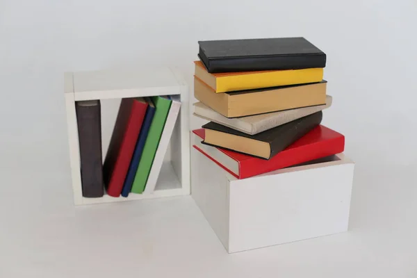 Stack Books White Background — Stock Photo, Image