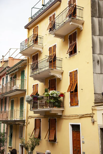 Подорож Італії Прекрасні Види Фасади Житлових Будинках Вероні Міста Італія — стокове фото