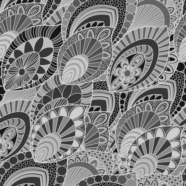 Seamless Vector Grey Pattern Diagonal Ornament Ethnic Style — Vetor de Stock