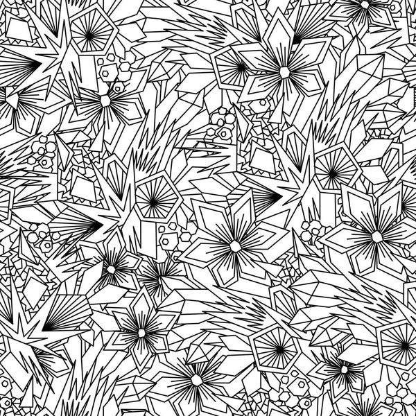 角度幾何学的な花を持つ大人のための抗ストレスシームレスな着色 — ストックベクタ